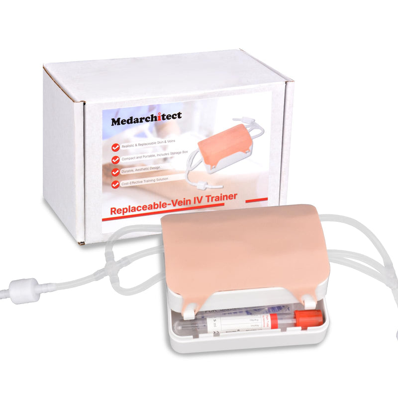 Medarchitect Portable Phlebotomy Practice Kit, IV Start Kit with Replaceable Parts and Storage Case, for Venipuncture and Blood Draw, for Nurses Medical Students and Training Institutions
