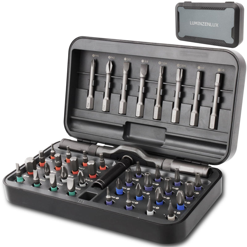 42-in-1 Professional Magnetic Ratchet Screwdriver Set with S2 Steel Bits & Case | All-in-One Multi-Function Precision Tool Kit for Electronics Repair, Automotive, Computer, Furniture & Advanced DIY 43