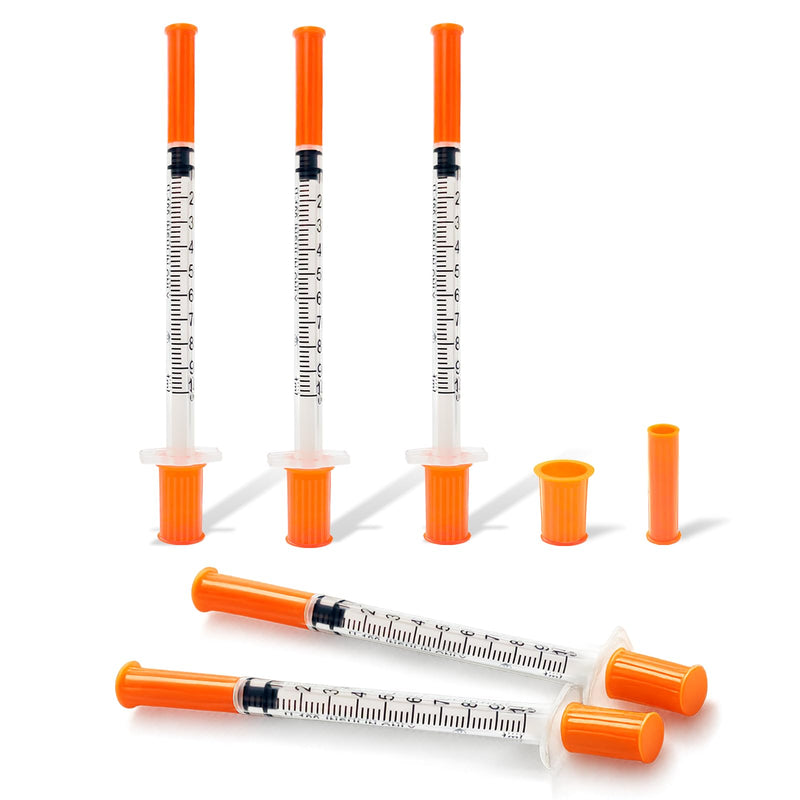 100 Pack U-100 1ml/cc 30G 5/16 Inch (8mm) Jeringa, Individually Wrapped for Lab Use 100