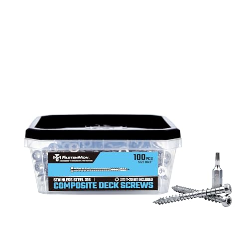 Composite Deck Screws, #10 x 2, 100PCS, Natural #10 x 2" 100