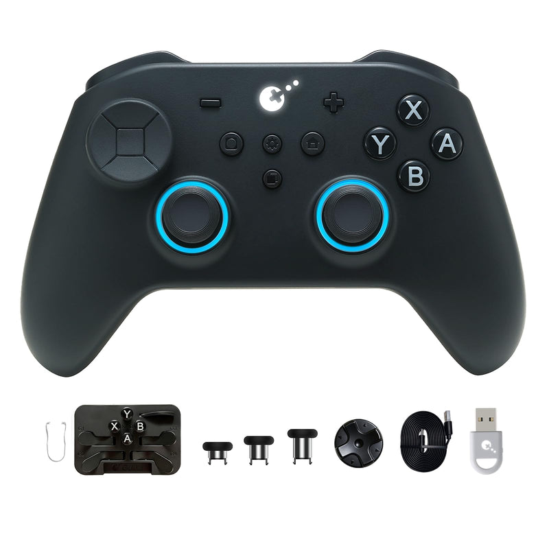 GuliKit TT MAX Bluetooth Gaming Controller for PC/Switch 2/Switch/Android | Ultra-Fast Gamepad with Adjustable TMR Joysticks, Hall & Micro Triggers, 4 Rear Paddles, Multi-functional Adapter TT MAX-TMR Joysticks-Black