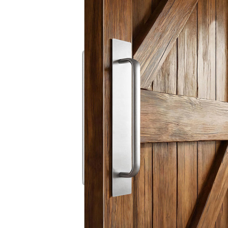 BaiNong 15.7" Heavy Duty Sliding Barn Door Handle Silver Gate Handles | Fits Wooden, Glass, Sliding, Pocket Doors, Fences, Garages, Barns, Sheds for Indoor, Outdoor Use 15.7 Inch 1