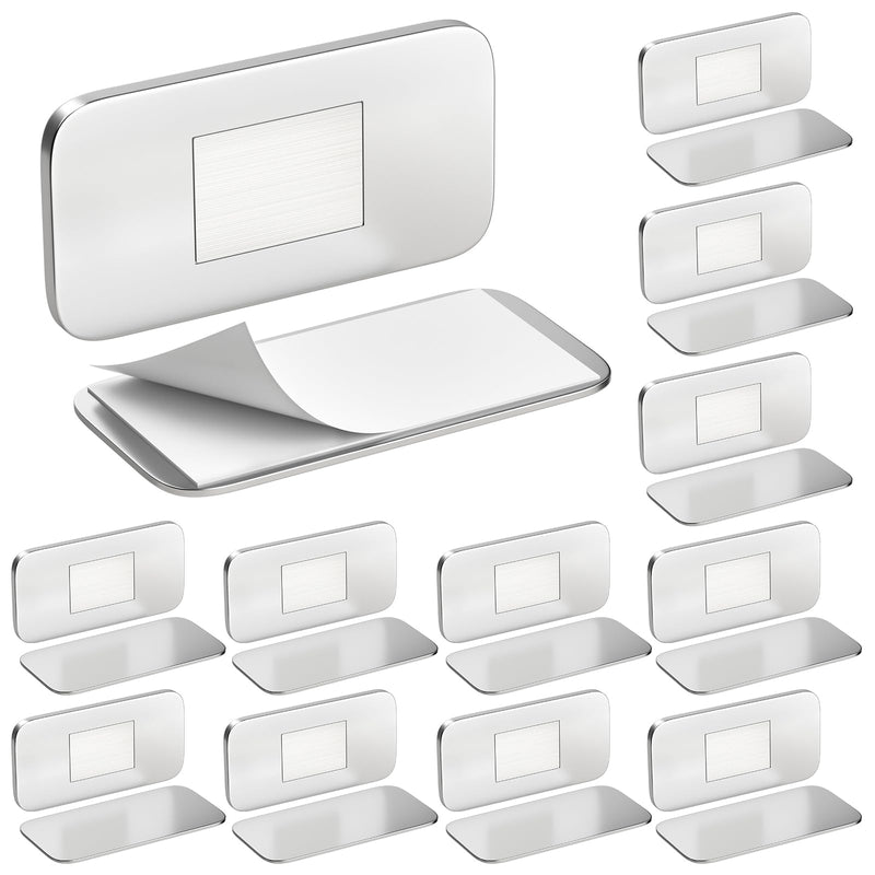 Jiayi No Drill Cabinet Door Magnet for Closure, 12 Pack Magnetic Drawer Closure with Ultra Thin Adhesive Catch, Door Magnetic Catches for Kitchen, Pantry, Keep Cabinets Closed Securely, Easy Install Silver