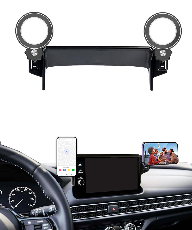 Car Phone Holder for 2023-2026 Honda Pilot 7/9" Screen Accessories | MagSafe Strong Magnetic Clip-On Cell Phone Mount, Dual Slots Holders for Driver & Passenger, 360° Rotatable Hands-Free Holder fit for 2023-2026 Honda Pilot (7/9 Inch Screen)