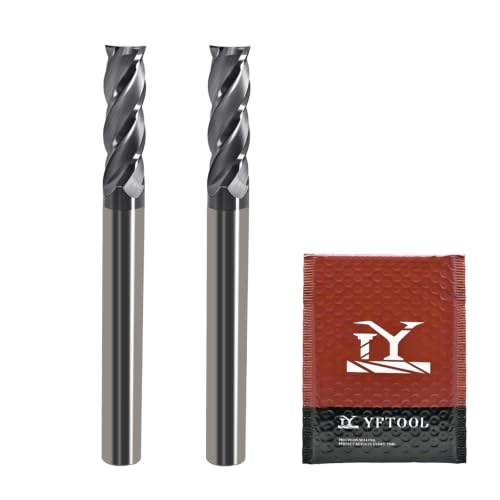 1/4 Carbide End Mill- 4 Flute Square Endmill for Steel 2pcs 1/4in (2pcs)