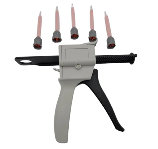 Epoxy Gun - 10:1 ratio EPX style 45mL 62-9170-9930-1, 9153 orange pink mixing nozzles 7100007806