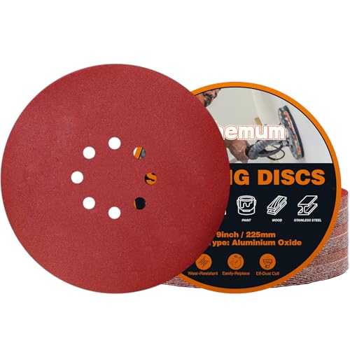 30 PCS 9 Inch Drywall Sanding Discs 240 Grit 8 Hole 30 Pcs Grit 240