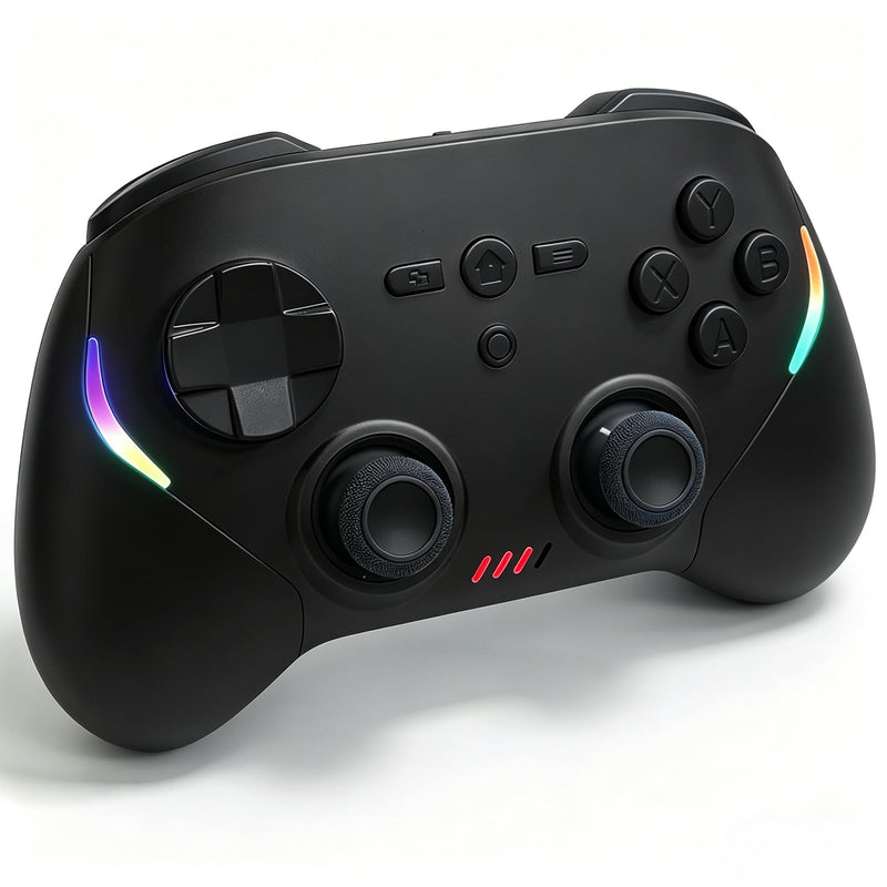 Wireless Gaming Controller for Android/iPhone/iPad/iOS/Tablet/Windows PC/Switch 2, Bluetooth Mobile Phone Gamepad with Hall Joysticks/Hall Triggers/RGB Lights/Vibration/Six-Axis Gyro/Xbox Cloud Game Black