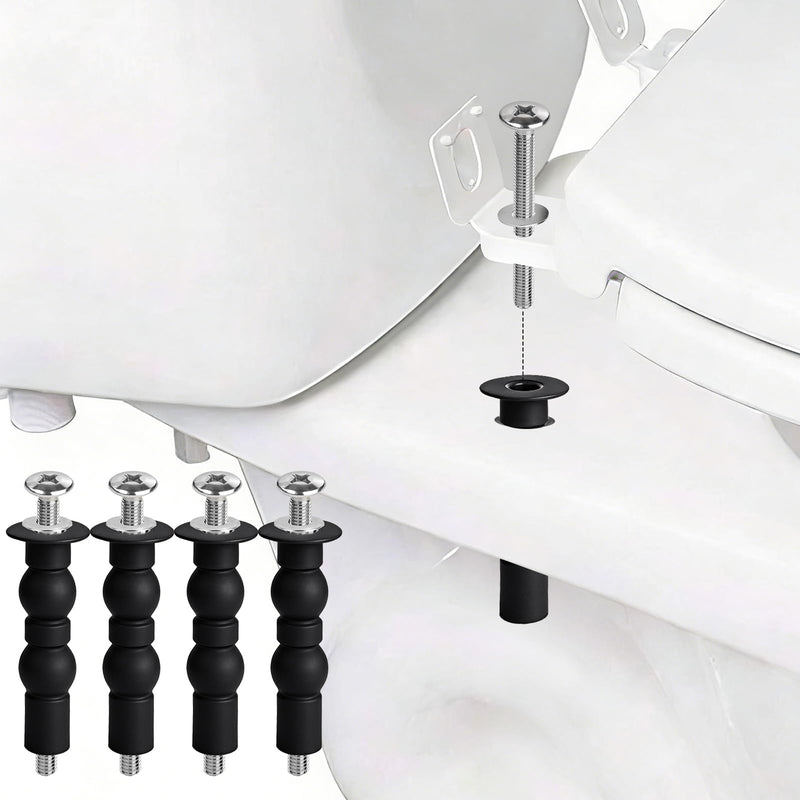Jamini Top Mount Toilet Seat Screws Replacement Kit, Compatible with Most TOTO Soft-Close Toilet Seats, Expanding Rubber Nuts with 304 Stainless Steel Hardware, 4 Pack