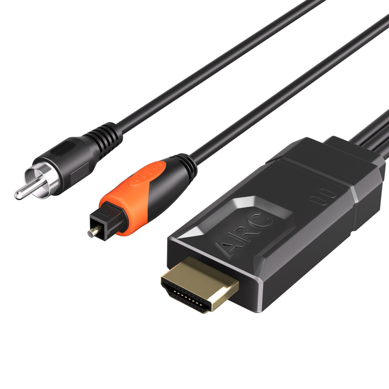 192KHz eARC/ARC to Optical Coaxial SPDIF Audio Converter for TV to Soundbar,eARC to Optical Converter with CEC Volume Control, Supports PCM2.0/Dolby5.1/DTS 5.1, 5 Ft Cable