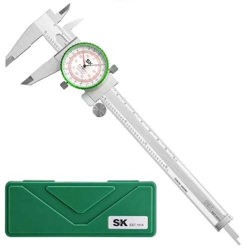 SK Dial Caliper, 6"/150mm Caliper Measuring Tool, ±0.001"/0.03mm Accuracy