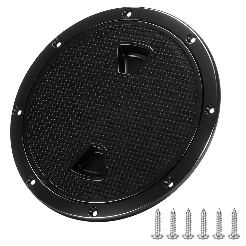 Boat Hatch 4" 6" 8" Round Non-Slip Inspection Hatch with Detachable Cover for Marine Boat Yacht RV & Outdoor Facilities - Premium ABS Material, Waterproof Seal, Easy Installation Black 8 Inch