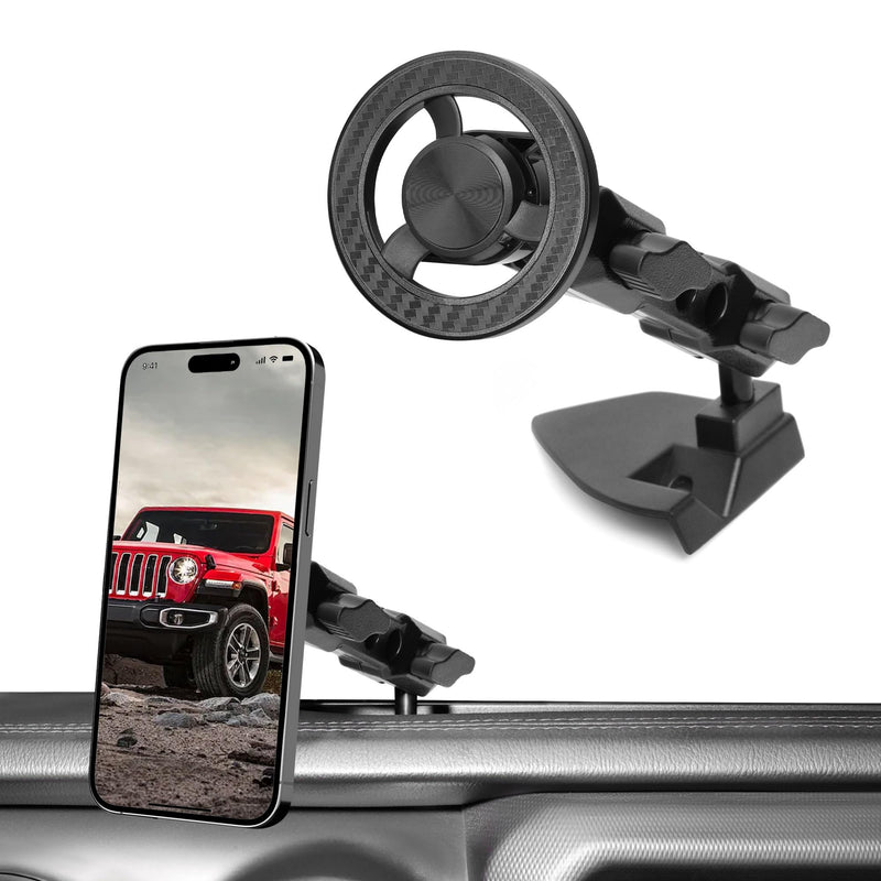sukemichi Phone Mount for 2018-2023 Jeep Wrangler, Dashboard Phone Holder Dash Mount for Jeep Wrangler JL JLU 4XE Jeep Gladiator JT Accessories, Magsafe Phone Mount Fit 8.4" Screen