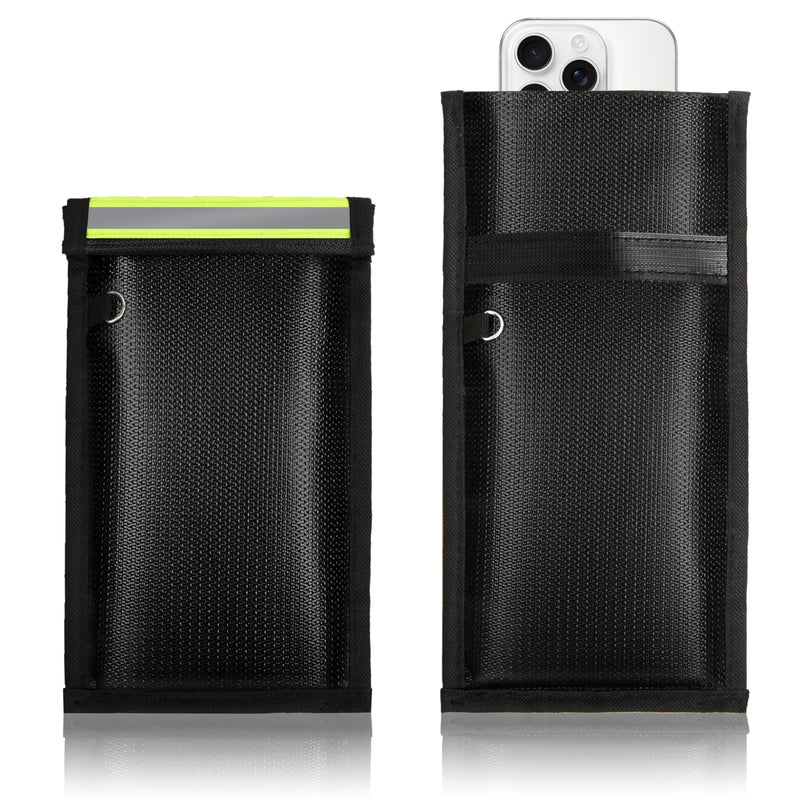 2Pcs Faraday Bags for Phones, Anti-Tracking Faraday Pouch | Faraday Phone Case with Reflective Strip, Blocks 5G, WiFi, GPS, RFID & Bluetooth