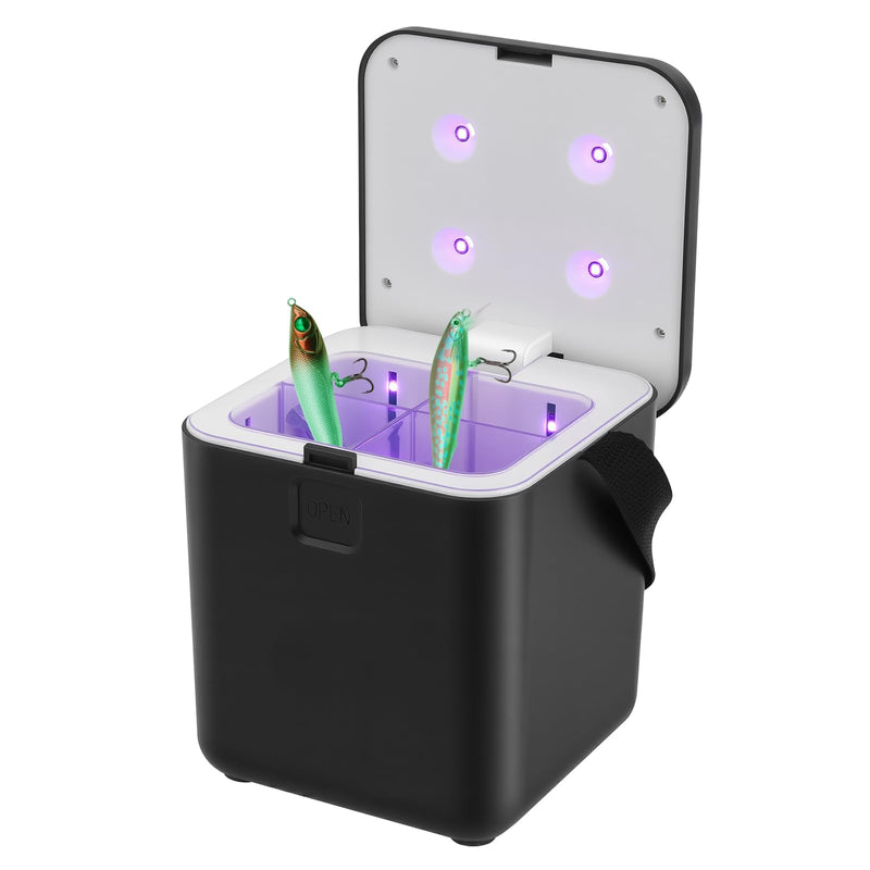 UV Fishing Lure Charger Case Glow Lure for Ice Fishing Deep Water & Night Fishing Compatible with Fluorescent Lures Jigs, Spoons Portable Hands-Free Design