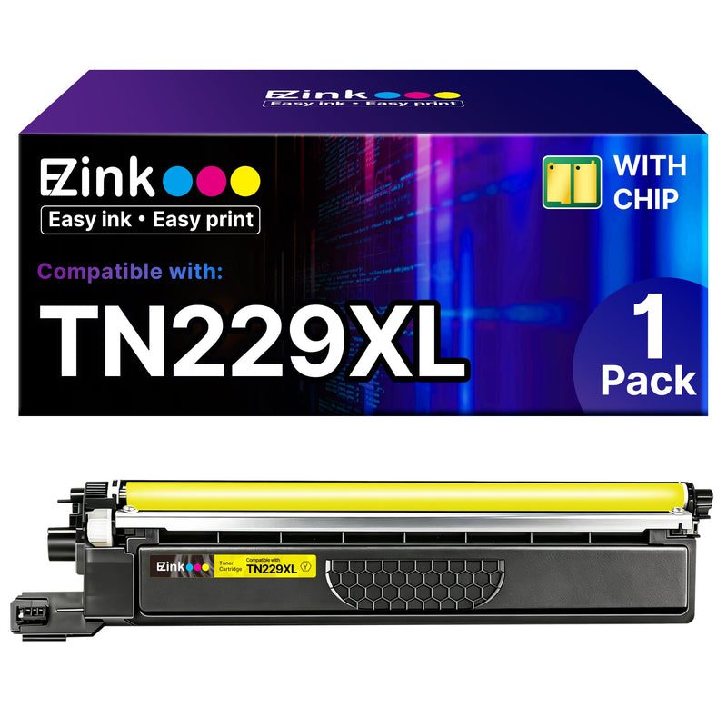 E-Z Ink Compatible Replacement for Brother TN229XL Toner Cartridges 1Yellow | Compatible with MFC-L3720CDW MFC-L3780CDW HL-L3220CDW HL-L3280CDW HL-L3300CDW Printer (TN229XL-1 Yellow)