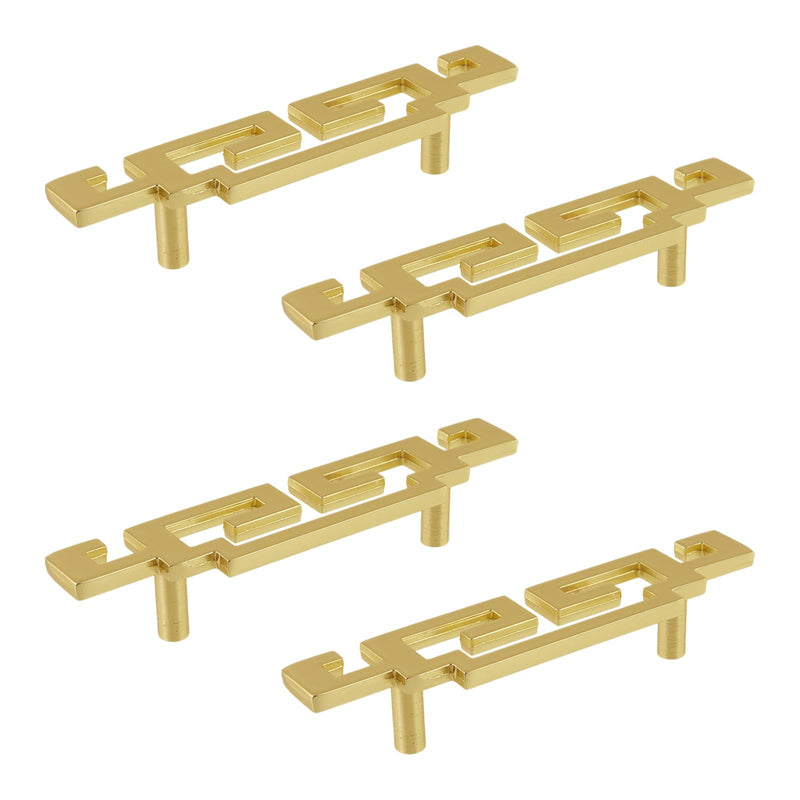 4 Pcs Chinese Hollow Gold Handle, Zinc Alloy Gold Cabinet Handles, New Chinese-Style Cabinet Door Handles with Screws, 2.5"/64mm Hole Distance 4