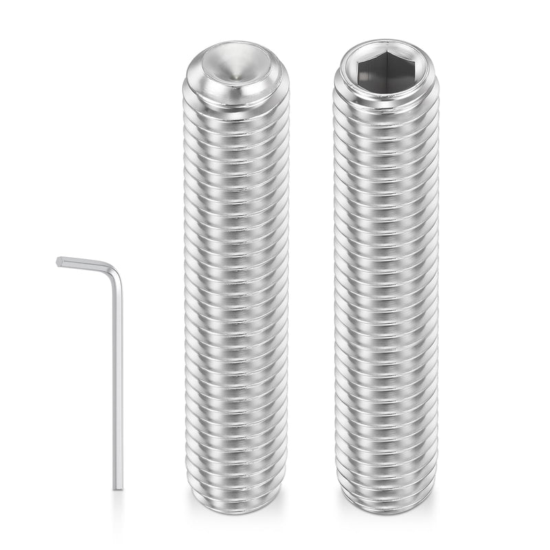 50pcs Cup Point Hex Socket Set Screws - [M8-1.25x40mm] 18-8 Stainless Steel Headless Allen Head Grub Set Screw with Hex Key Wrench for Door Handles, Bathroom Fixture & Towel Rack M8-1.25x40mm 50