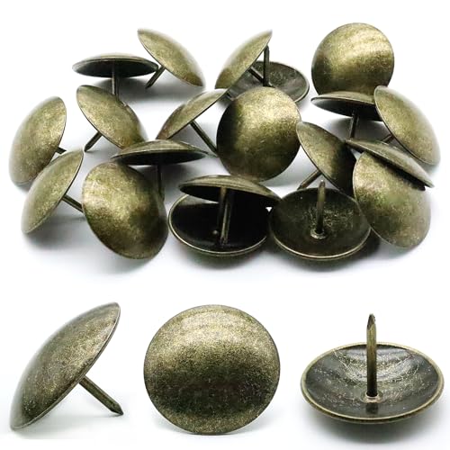 20pcs 1.5 inch Large Clavos Decorative Nails, Antique Clavos Round Head Iron Fasteners Rustic for Farmhouse Ornamental Wood Doors Shutters Gates Furniture (Antique Bronze) 1.5inch -20pcs Smooth Antique Bronze