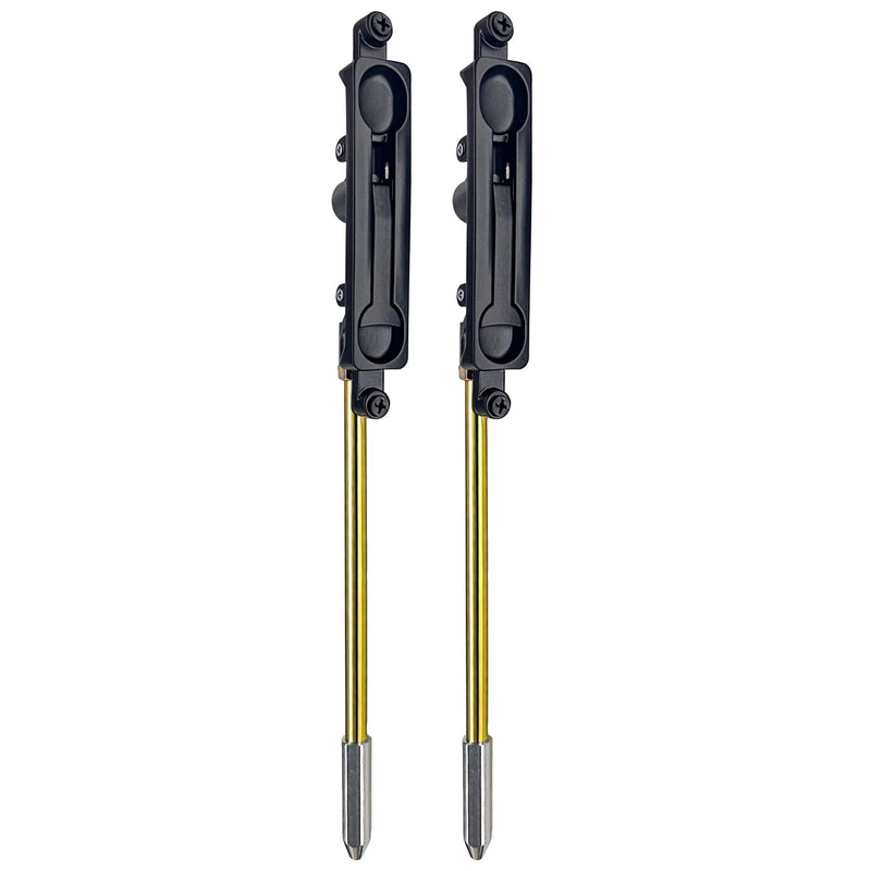 Commercial Door Flush Bolt with 10-1/4" Extension Rod, 5-1/4" Mounting Hole Center Distance, 7/8" Backset, 1/8" Offset (2, Black) 2
