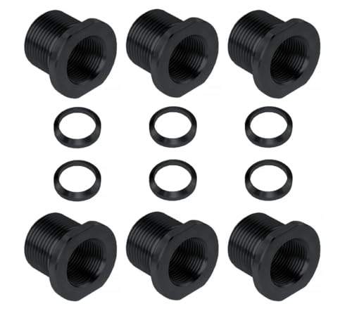 1/2x28 Convert to 5/8x24 with Crush Washer Thread Adapter Alloy Steel (Black-6pc)
