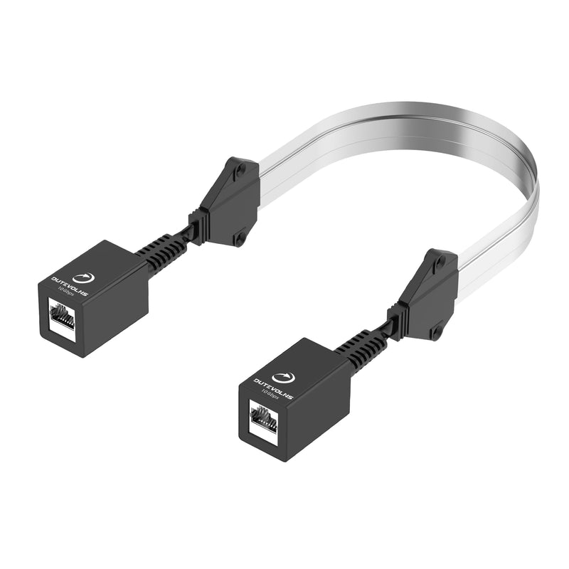 Flat Ethernet Extension Cable for Window＆Door (1.47ft/0.45m), No-Drill Female to Female Ethernet Extender for Narrow Gaps (Support POE), Ultra Thin Extended Connector for CAT6A, CAT7A 1 Pack