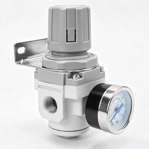 AR3000-03 Air Regulator with Gauge & Bracket, 3/8" NPT, Adjustable 0-145 PSI for Compressed Air Systems 3000-03