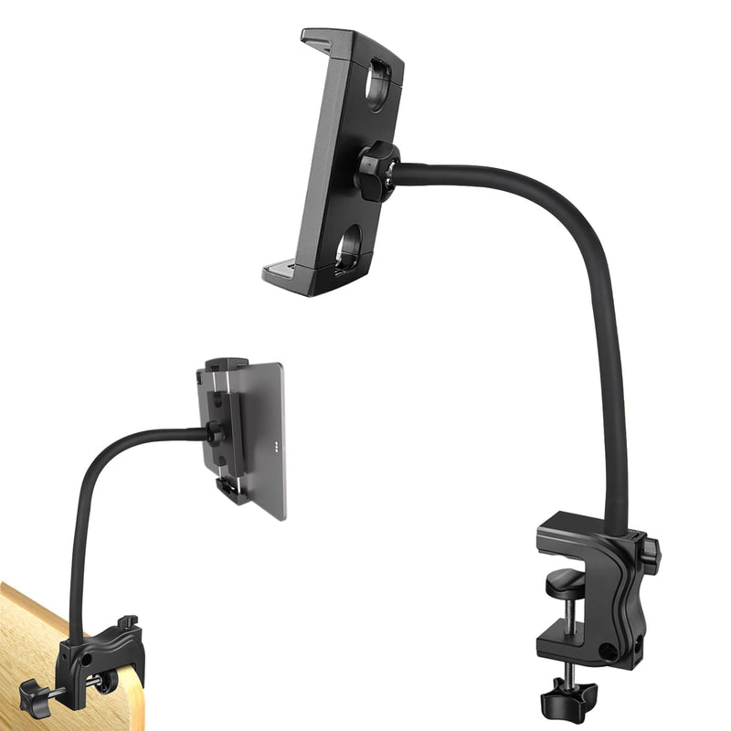 Tablet Holder for Desk, 21 Inch Gooseneck Tablet Holder iPad Desk Holder for Table/Bed/Lectern/Kitchen Fits for iPad mini/Air/Pro, Kindle Fire, Galaxy Tabs and All 4.7-12.9" Tablets Phones