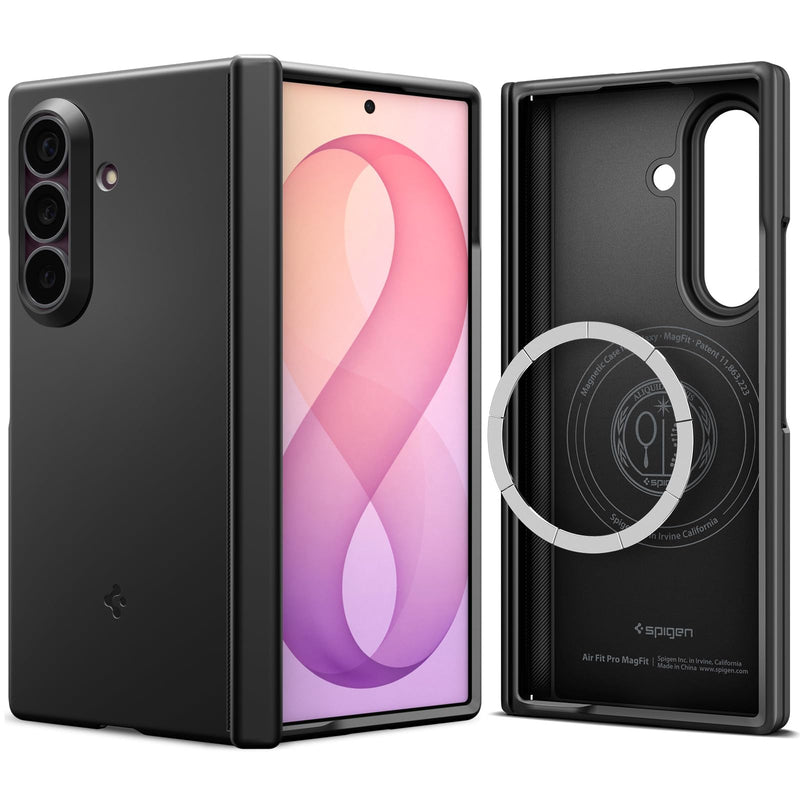 Spigen Air Fit Pro MagFit for Galaxy Z Fold 8 Ultra Case, Black | Qi2 Certified, PU Hinge Protection, Air Cushion Tech, Compatible with MagSafe, Ultra Thin Case, Camera Plateau Protection