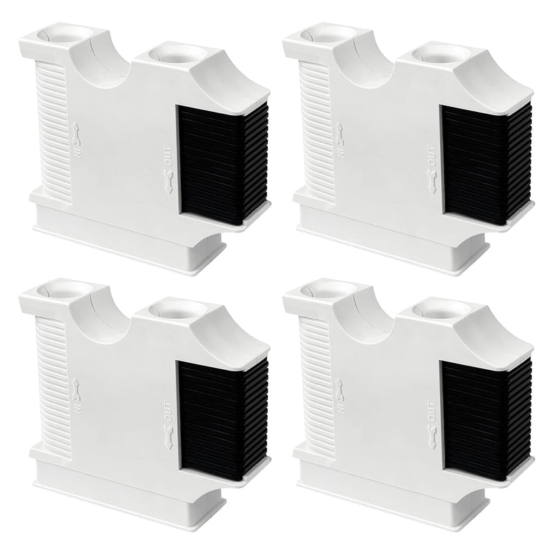 Boat Fender Hanger, Boat Rail and Cleat Fender Clips 4 Pack White, Quick Connect Fender Lines, Bumper Adjuster, Fits 1/4" - 1/2" Fender Lines, Rails up to 1” 4Pcs