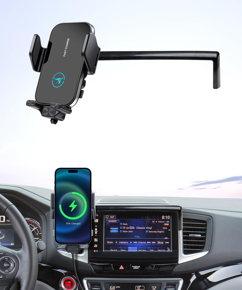 Wireless Charger Car Phone Holder for Honda Pilot Passport Ridgeline | 5/8" Screen,Pilot 2016-2020/Passport 2019-2020/Ridgeline 2017-2020, Auto Clamp Cell Phone Mount Clip Accessories 15W Qi Stand 5/8-inch for16-20Pilot19-20Passport17-20 Ridgeline