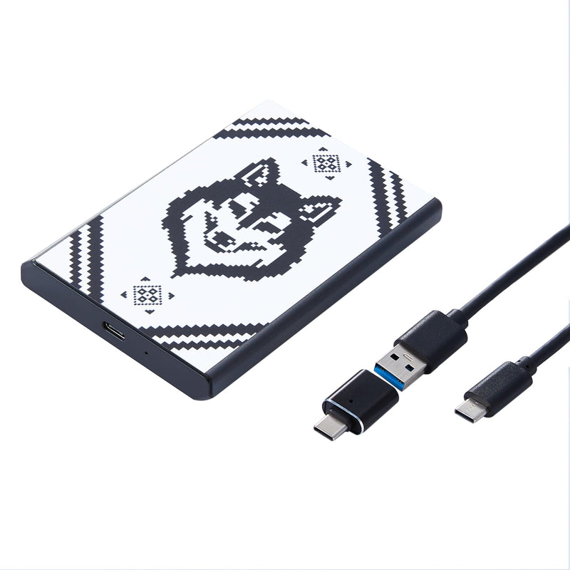 2.5 Inch 500GB External Hard Drive, Portable Hard Drive for Windows, Ultra Slim External HDD Compatible with PC, MAC, Laptop, PS4, Xbox One, Xbox 360, Plug and Play Wolf