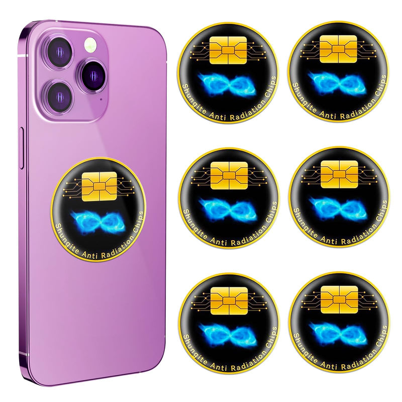 6 Pcs Cell Phone Protection Stickers Neutralizers for Smartphones, Tablets, Laptops, Computers, WiFi, TV, Monitors - All Devices Black uu 6 Pcs