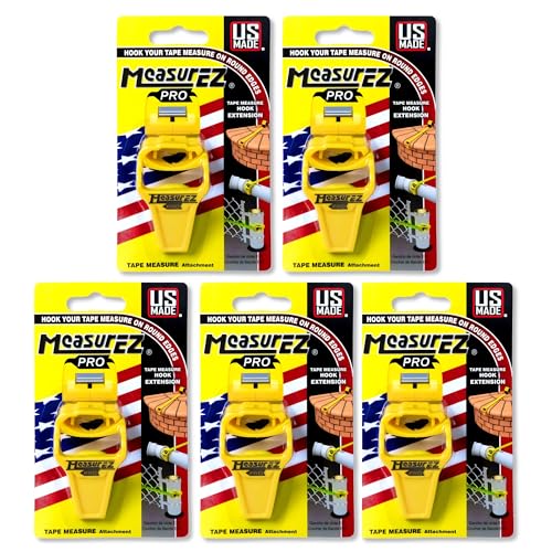 No Slip Tape Measure Hook Extension | Rubber Grip Hook for Round Edges (5 Pack) | Measure Pipes, Columns & Curved Surfaces | Do-It-Yourself, Handyman, Construction Gift & Stocking Stuffer | USA Made 5 pack