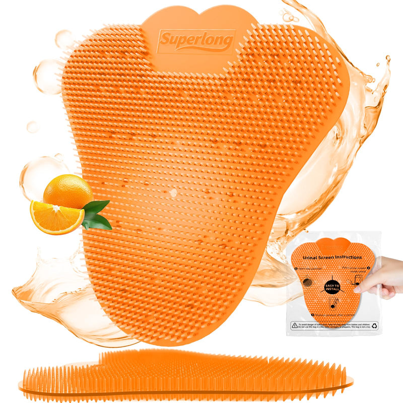12 Pack Urinal Screen Deodorizer, Upgraded Urinal Cakes Anti-Splash Odor Control Long-Lasting Fresh Dry Wet Pads for Men Toilets in Restroom Office Hotel Mall Schools, Orange Citrus 1 Count (Pack of 12)
