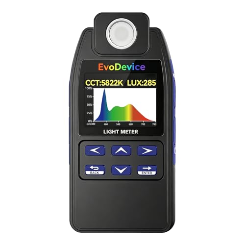 E130 Light Meter – Accurate Lux & Color Temperature (CCT) for Any Light Source, 99-Point Light Mapping, Hold Freeze, Spectrum Mode Accurate for 420/450nm White LEDs