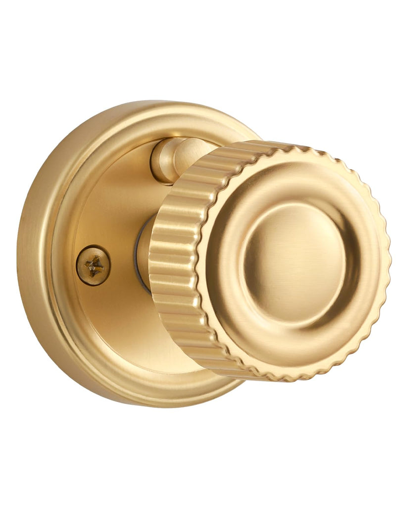 Brushed Gold Privacy Door knob, Interior Door Handle Gold Doorknob | Bedroom Bathroom Room, Aluminium Alloy Knob, 1 Pack Brushed Gold