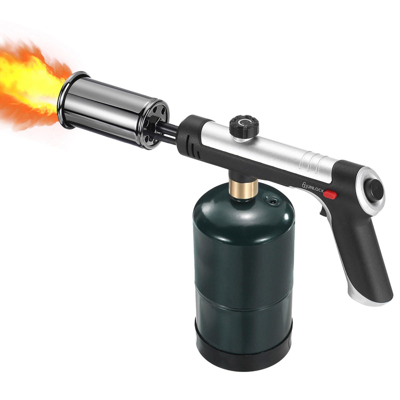 Propane Torch, Torch Lighter with Max Fire Trigger, Blow Torch Gun with Adjustable Flame & Safety Lock, Flame Thrower for Grill, Cooking, BBQ(Tank Not Included)