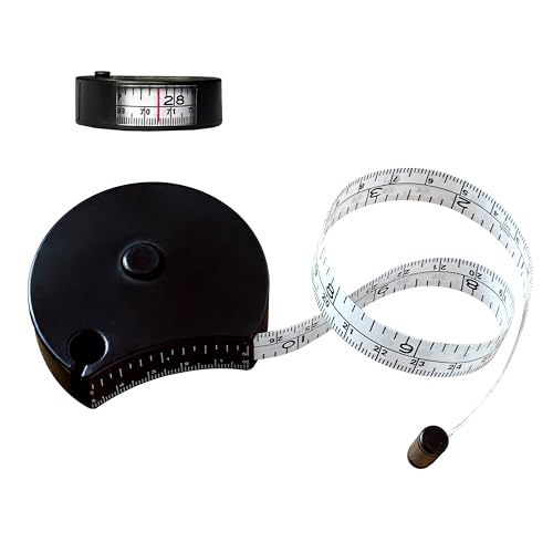 Perfect Body Measuring Tape-60 Inch Automatic Telescopic Tape Measure-Dual-use Retractable Tape Measure for Body :Waist Hip Bust Arms Height Muscle Building Weight Loss and More (Black) Black