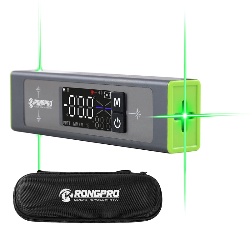3-in-1 Digital Level LCD Display, Aluminum Angle Finder with Magnetic, Laser Level with 100Ft Laser cross line & Wall Line for Hanging Frames & Picture, USB-C Rechargeable