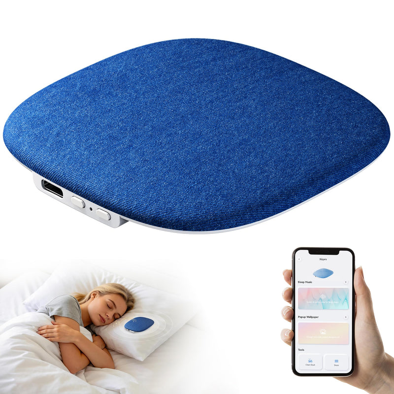 TAZATA Under Pillow Sleep Speaker, Ultra-Thin Flat Bluetooth Pillow Speaker | 100 White & Pink Noise Sound Machine, 11H, BT6.0 Wireless Private Sleep Aid No Disturb Partner for Side Sleepers, Adults blue