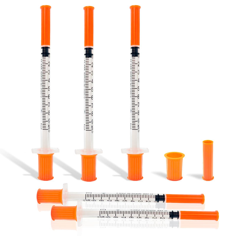 100 Pack 1ml/cc 30G Syringe, 5/16 Inch 8mm, Individually Wrapped for Scientific Labs 1ml 30G 5/16"
