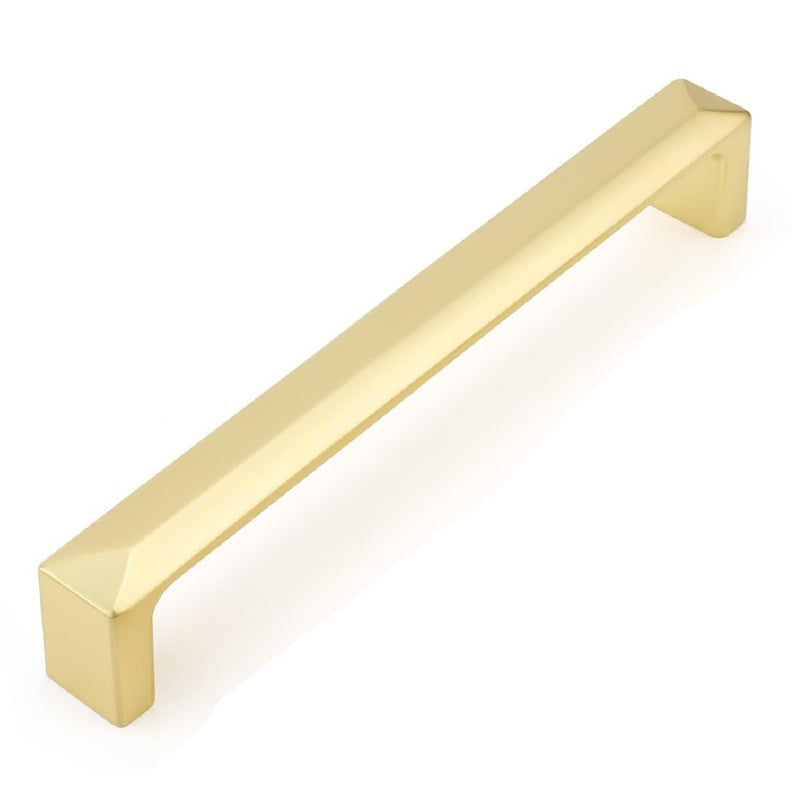 Haidms 5 Pack Gold Cabinet Handles 6-5/16 Inch(160mm) Hole Center Soild Zinc Alloy Brushed Gold Cabinet Pulls Kitchen Drawer Pulls Cupboard Hardware for Kitchen 6-1/4 inch Hole Center