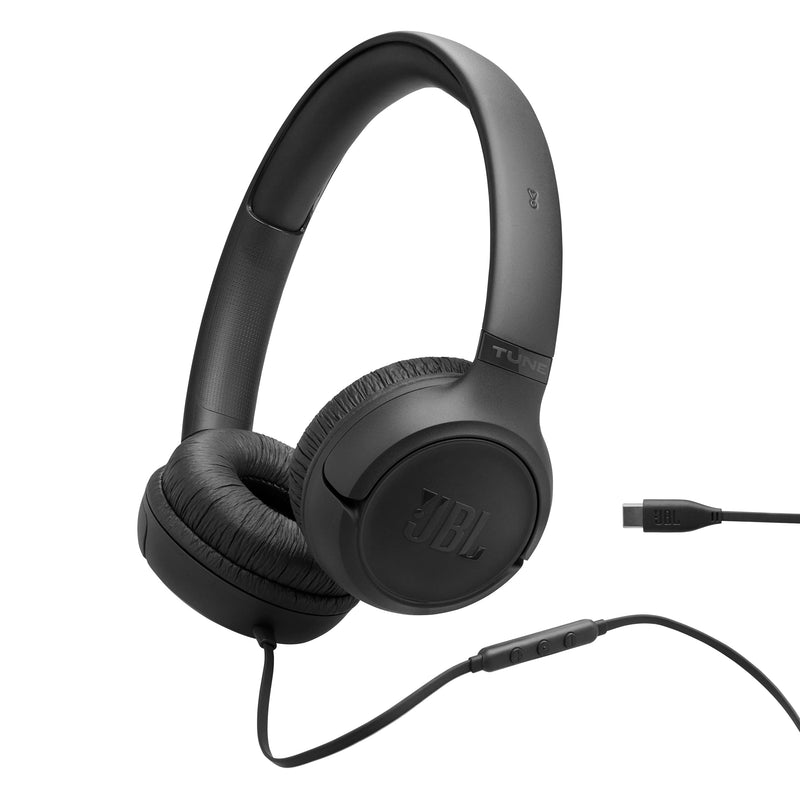 JBL Tune 530C - Wired On-Ear Headphones - Black | JBL Pure Bass Sound, Hi-Res Audio, Wide compatibility, 3-button remote with microphone, Easy EQ presets