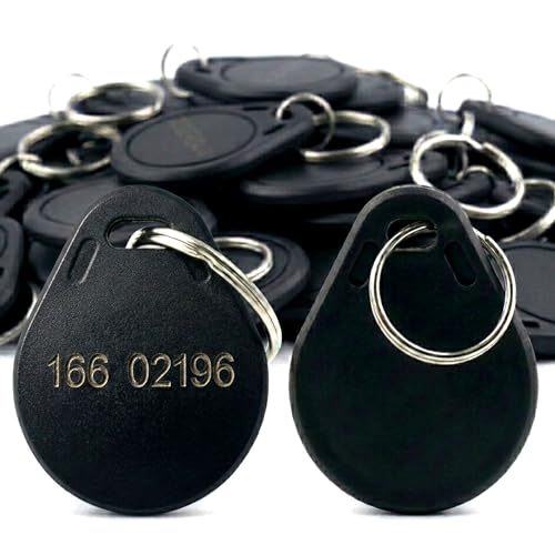 100pcs - 26 Bit Proximity Key Fobs - Black - Read Only - Compatable with 26-bit Wiegand ISOProx 1386 1326 H10301 Formatted Readers.