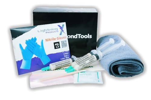 TechDiamondTools Complete Manual Polishing & Surface Finishing Kit – 1500 3000 8000 Grit US-Made Compounds with Wool Cloths, Dual Microfiber Towels, Precision Swabs & Gloves