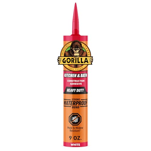 Gorilla Kitchen & Bath Construction Adhesive, White, 9 fl. oz. Cartridge Kitchen & Bath White