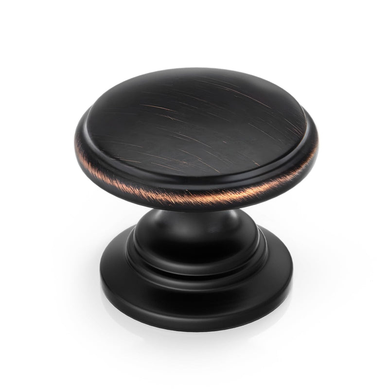 Goldenwarm 10 Pack Oil Rubbed Bronze Cabinet Knobs Solid Cabinet Hardware Oil Rubbed Bronze Dresser Knobs Zinc Alloy Drawer Knobs 1-1/5 Inch Diameter