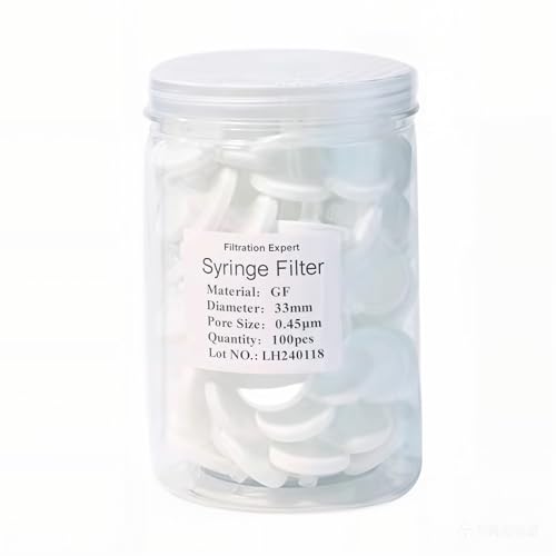 100Pcs OD=33MM,0.45um,Glass Fiber Syringe Filter,Made from GF,100 Pieces/Lot