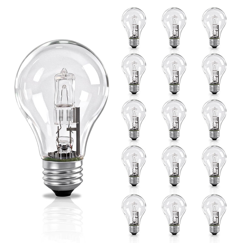 16 Pcs 043168787963 78796 Halogen Light Bulbs, 43W 120V with E26 Base | Full 360° Light Beam, Clear Dimmable Lighting, Fits Various Indoor Lamps, Direct Model Replacement, Tool-Free Quick Install 16